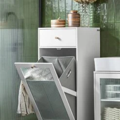 Armoire à Linge BZR116-W -Sobuy 0ad63267721143138b3d277f64248ab8