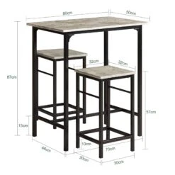 Table + 2 X Tabourets De Bar OGT10-HG -Sobuy 11b50507a6ca4b02b30fcd6f9403312b