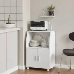 Desserte Micro-onde à Roulettes FRG241-W -Sobuy 22776d9aacad44859558e5dca7044f8e