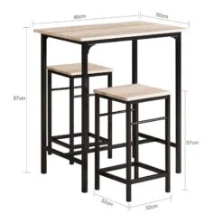 Table + 2 X Tabourets De Bar OGT10-HG -Sobuy 22a69245aff843a4a845126647500320