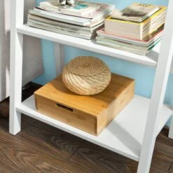 Bibliothèque Étagère échelle FRG61-W -Sobuy 3c4449b791a54fbba2bf021342b491e4