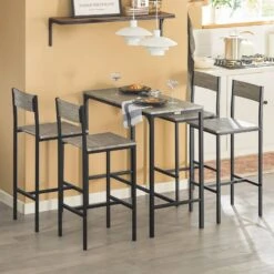 Table + 4 X Tabourets De Bar OGT14-HG -Sobuy 3eca60099b7c4523a4fd69055ffbea77