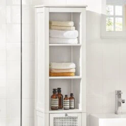 Meuble Colonne De Salle De Bain BZR36-W -Sobuy 448ef905263248728379d9d9cc4a30b4