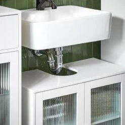 Meuble Sous Lavabo BZR115-W -Sobuy 492f5d84f5f3461bbcec026e7c7cae8f