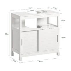 Meuble Sous Vasque FRG128-II-W -Sobuy 4b09dcc1b4784dda90acb024d7409cce