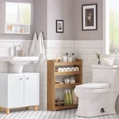 Étagère Roulettes NSR01-W -Sobuy 4d0d1740f2724883acd9de178cebc386