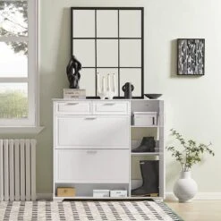 Meuble à Chaussures FSR104-W -Sobuy 5658ec7b344a44528bd38f5da589ff58