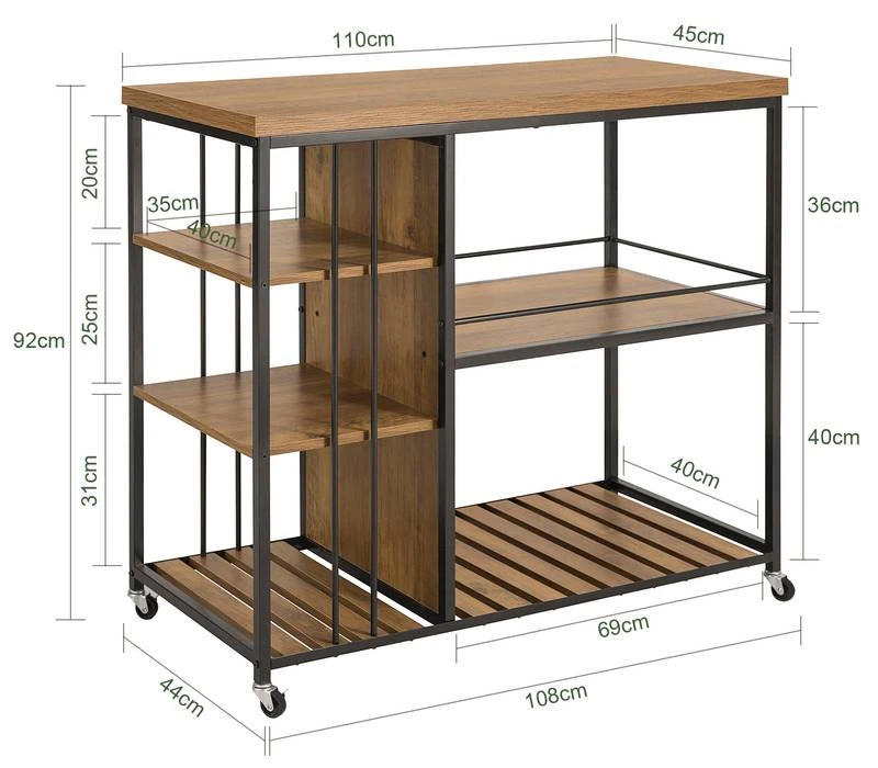 Desserte De Cuisine à Roulettes SVW18-F 4 Desserte De Cuisine à Roulettes SVW18-F – Image 4