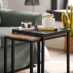 Lot De 2 Tables D'Appoint FBT99-F -Sobuy 630d7c91b9a045c4a816d9a2b5195f4a