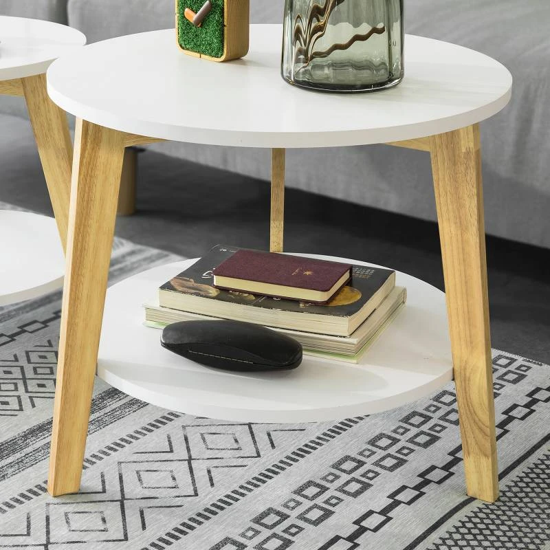 Lot De 2 Tables D'Appoint FBT75-W 2 Lot De 2 Tables D'Appoint FBT75-W – Image 2