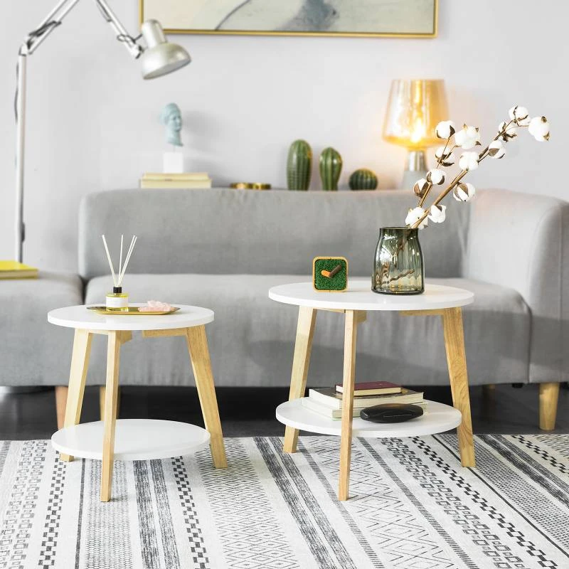 Lot De 2 Tables D'Appoint FBT75-W 6 Lot De 2 Tables D'Appoint FBT75-W – Image 6