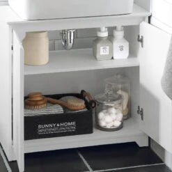 Meuble Sous Lavabo BZR108-W -Sobuy 73728c29fcee43e9bf6b46de37ef8250