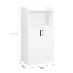 Buffet Meuble Micro-ondes FSB47-W -Sobuy 74ff77f5b7464cb8bd26d7c267586e57