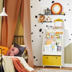 Bibliothèque Enfant Avec Paniers KMB69-W -Sobuy 81e3a8240fba4cdf992f5cc5ea7502b0