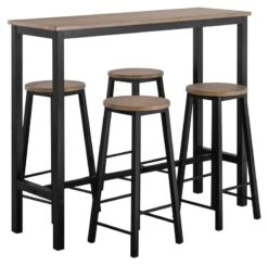Table + 4 X Tabourets De Bar OGT22-SCH
