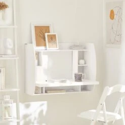 Table Murale Bureau FWT18-W -Sobuy 97bf6da94ad74c0080c02c73fa675392