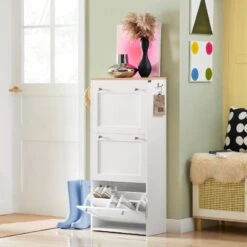 Meuble à Chaussures FSR144-WN 11 Meuble à Chaussures FSR144-WN -Sobuy 98fbac75fece467884b01de2b0a815df
