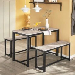 Table à Manger + 2 X Bancs OGT25-N -Sobuy ae260189089f4b6e91c80a3668ce5712