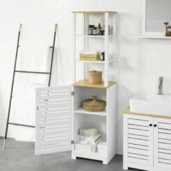 Meuble Colonne Salle De Bain BZR43-W -Sobuy b19127ddbf03405a888589352a2b069b