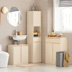 Armoire Salle De Bain BZR79-MI -Sobuy b5b1293e64d6425c8f40efdd1b136693