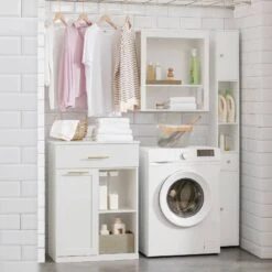 Armoire à Linge BZR66-W -Sobuy b8a311b6533246e3a404b31bd9e67406