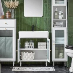 Meuble Sous Lavabo BZR115-W -Sobuy b8d87b05e6ef4da7ae5a8f0ec50b222b