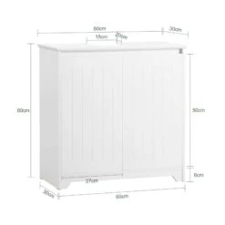 Meuble Sous Lavabo BZR108-W -Sobuy c45eb1ec26404b88b0f8b6bffc84e95e