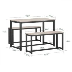 Table à Manger + 2 X Bancs OGT25-N -Sobuy c66457b34f5e440aae842f4369160ce8