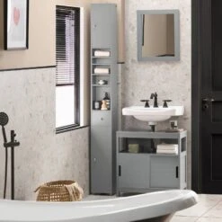 Meuble Colonne Salle De Bain BZR34-W -Sobuy c8e726b1422f44ba8b9e607f3185e6ae