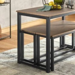 Table à Manger + 2 X Bancs OGT25-N -Sobuy de7db9213d854fb59f9f53a295416096