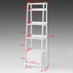 Bibliothèque Étagère Échelle FRG116-K-W -Sobuy e4e74f03afd1432bb614b122f26dbd82