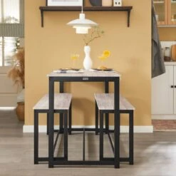 Table à Manger + 2 X Bancs OGT25-N -Sobuy ebd8e771d43f42ec9c76f5e942bc9911