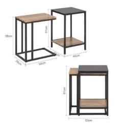 Lot De 2 Tables D'Appoint FBT99-F -Sobuy f1cd801426134c54b42ed2d9e216f799