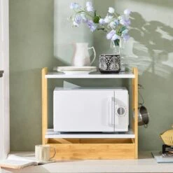 Étagère Micro Ondes KCR07-WN -Sobuy ff0cc4f655f74de993d0b2dc3ce22de0